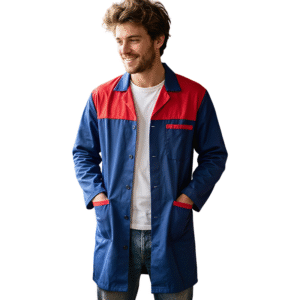 Blouse Bleu Nuit Garniture Rouge En Serge