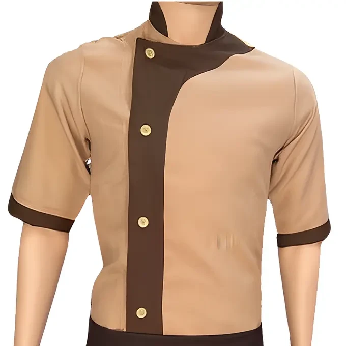 Chemise De Cuisine Polyster Beige