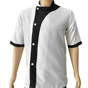 Chemise De Cuisine Polyster Blanc Noir