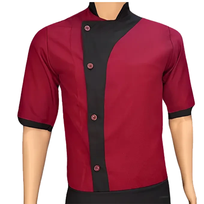 Chemise De Cuisine Polyster Grenat
