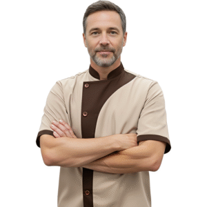 Chemise De Cuisine Polyster Beige