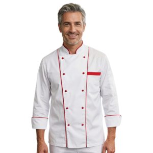 Chemise De Cuisine Blanc Rouge