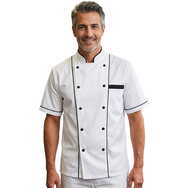Chemise De Cuisine Blanc Noir