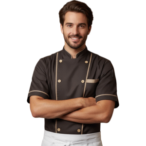 Chemise De Cuisine Marron En Serge