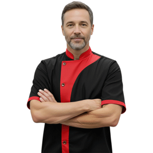Chemise De Cuisine Noir Rouge