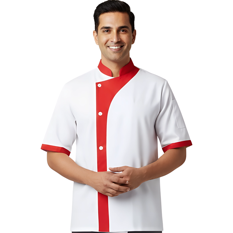 Chemise Polyster Blanc-Rouge