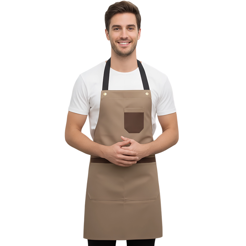 Tablier Devant Beige Kaki En Tissu Serge