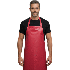 Tablier Devant Rouge En Tissu Impermeable