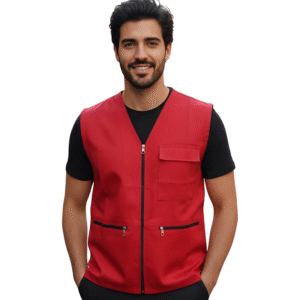 GILET ROUGE 03 POCHES