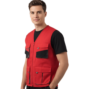 GILET ROUGE 04 POCHES