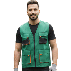 GILET DE TRAVAIL VERT 04 POCHES