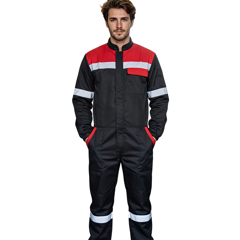 COMBINAISON NOIR-ROUGE AVEC BANDE